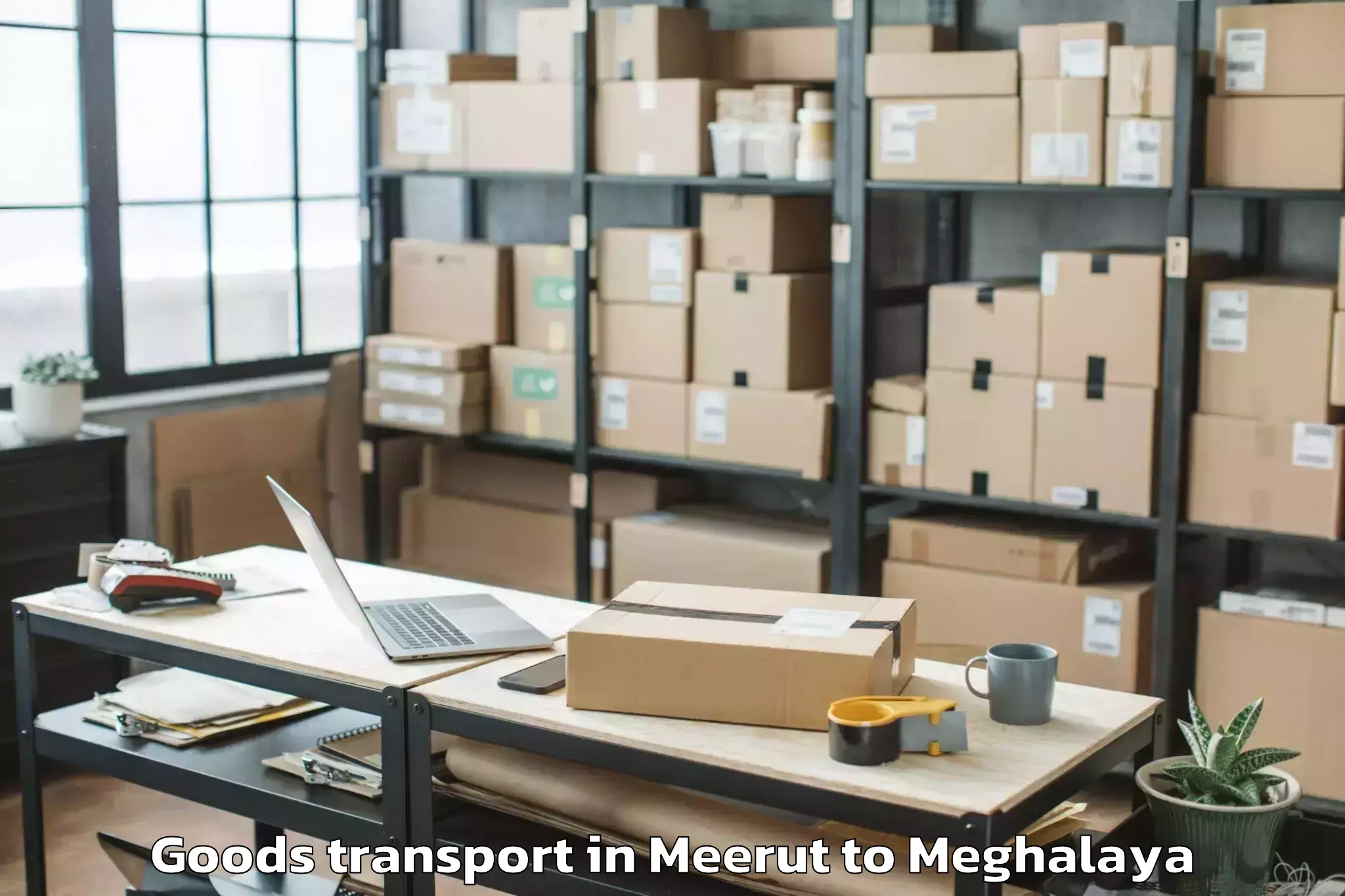 Hassle-Free Meerut to Laskein Goods Transport